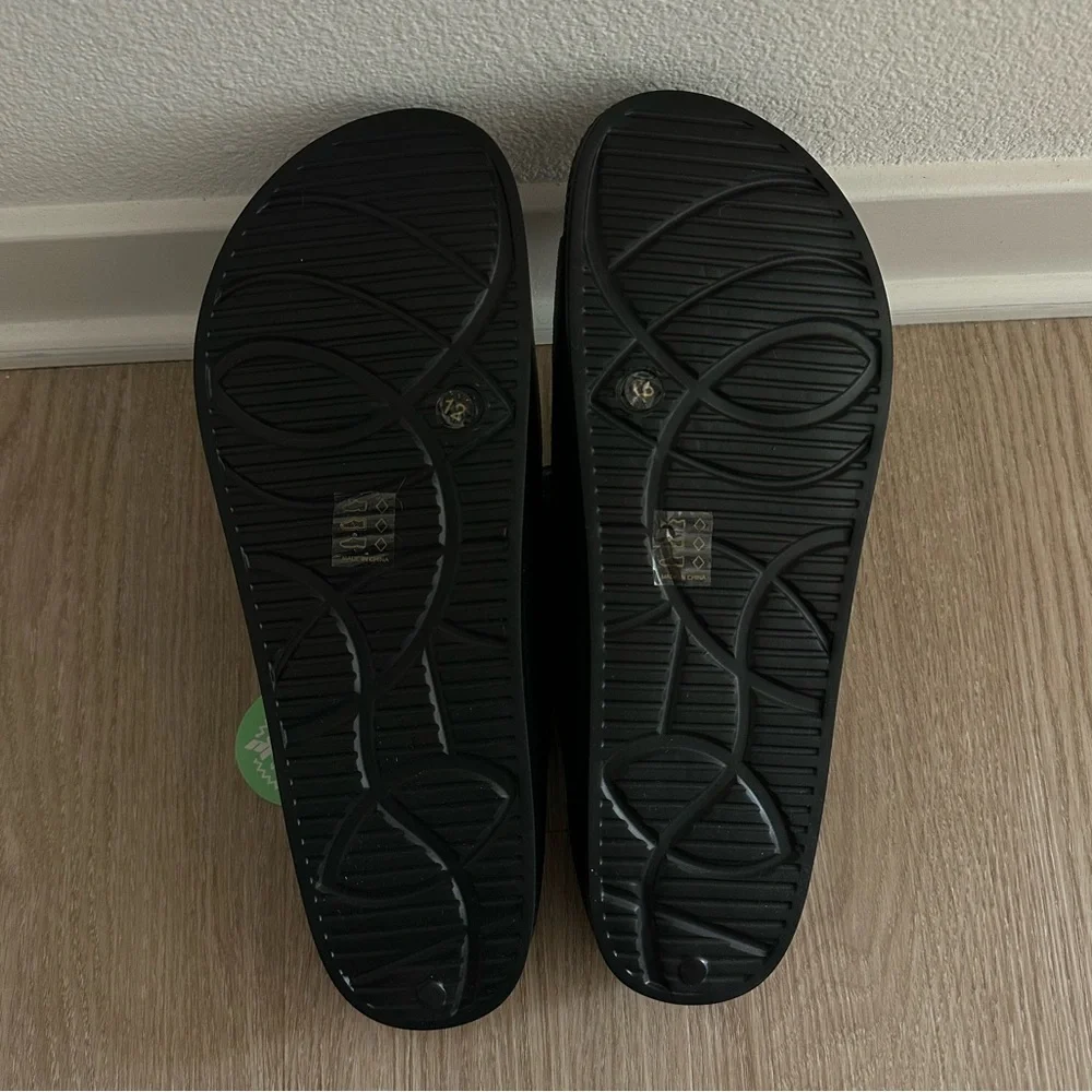 FUNKYMONKEY Men’s Comfort Slides Double Buckle Adjustable EVA Flat Sandals